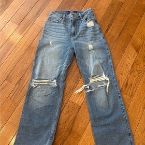 Hollister High Rise Distressed Blue Jeans Size 1S 25x29